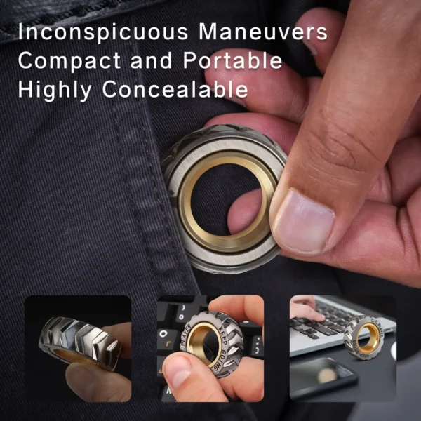 Metal Fidget Ring - Fidget Toys Stress Relief Toy Magnetic Fidget slider Promotes Focus, Clarity | Portable Design