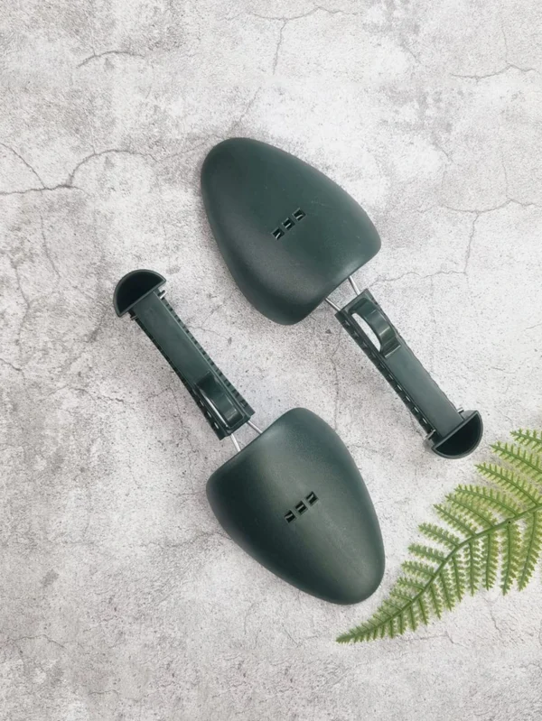 1pair Unisex Black Adjustable Plastic Shoe Trees, Pu Leather Shoe Lasts, Sports Shoe Shapers, Shoe Stretchers, Shoe Covers.