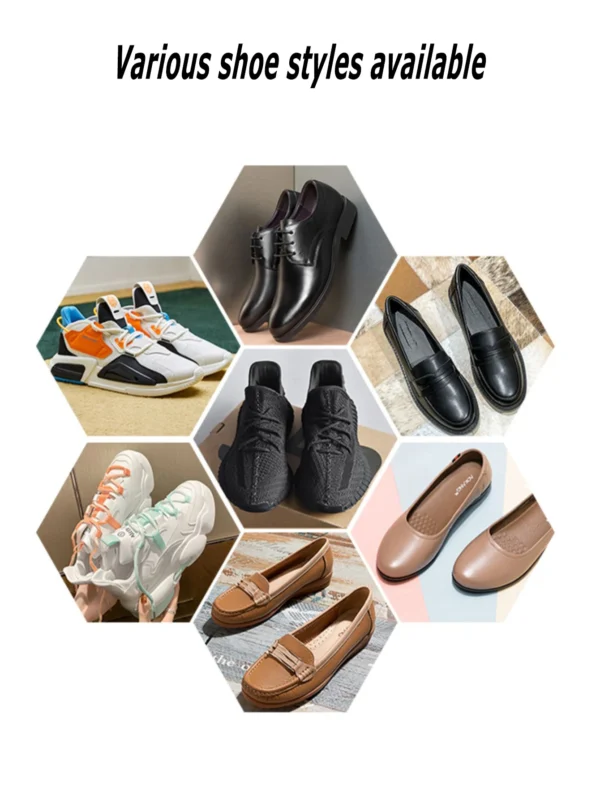 1pair Unisex Black Adjustable Plastic Shoe Trees, Pu Leather Shoe Lasts, Sports Shoe Shapers, Shoe Stretchers, Shoe Covers.