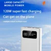 120W Fast Charging Power Bank 200000mAh Ultralarge Capacity Portable Digital Display External Battery For iPhone Samsung Huawei
