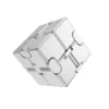 Metal Infinity Cube Anti Stress Aluminum Alloy Easy Play Office Flip Cubic Fidget Toy Gift for Kid Adults Autism Anxiety Relief