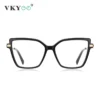 VICKY Simple Design Fashionable Large Frame Anti-Blue Light Glasses Women's Reading Glasses Customizable Prescription PFD2208