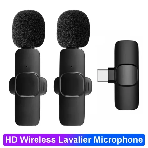 Wireless Lavalier Microphone - Noise Cancelling Mini Mic for iPhone, Android, Live Broadcast & Gaming | Audio & Video Recording