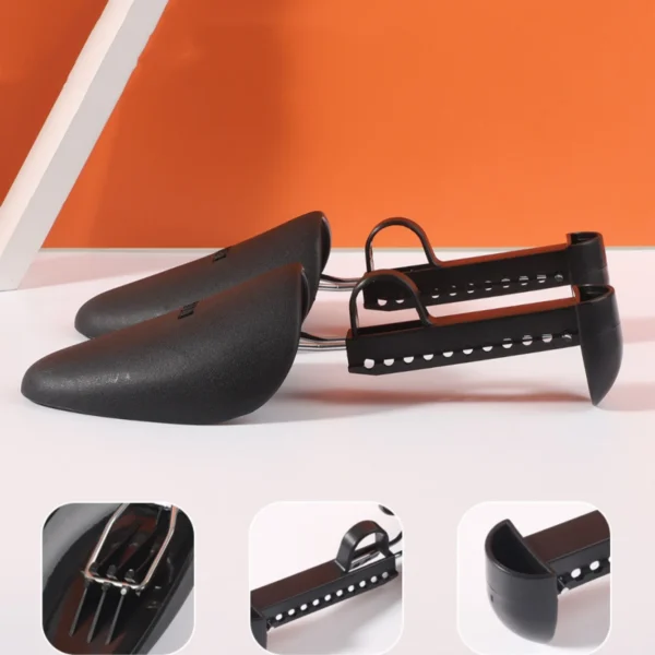 1 Pair Of Shoe Supports For Men Women Black Adjustable Wrinkle Resistant Plastic Lasts Sports Shaping Support Shoe Cover