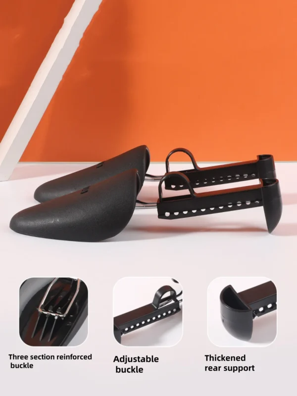 1 Pair Of Shoe Supports For Men Women Black Adjustable Wrinkle Resistant Plastic Lasts Sports Shaping Support Shoe Cover