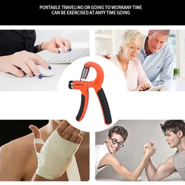 5-60kg Adjustable Grip Strengthener | R-Shaped Hand Exerciser for Wrist & Forearm Training | Spring Resistance Fitness Tool