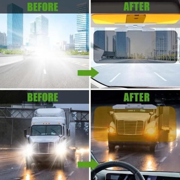 Anti-glare day and night car visor