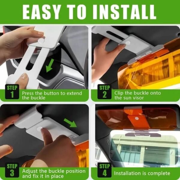 Anti-Glare Day & Night Car Visor - প্রতিফলনরোধী দিন ও রাতের কার ভাইজর - Image 4