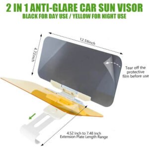 Anti-glare day and night car visor